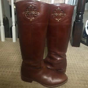 Chestnut Brown Tory Burch Riding Boots