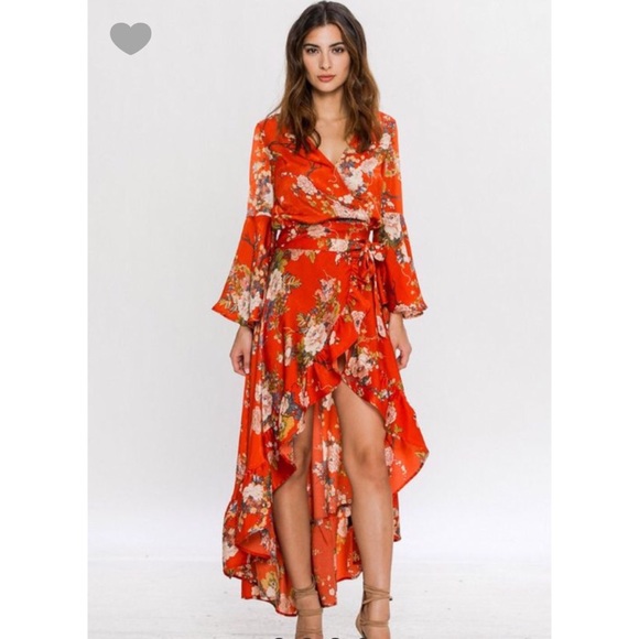 Wrap Skirt Hi Lo with Floral Print - Picture 4 of 4