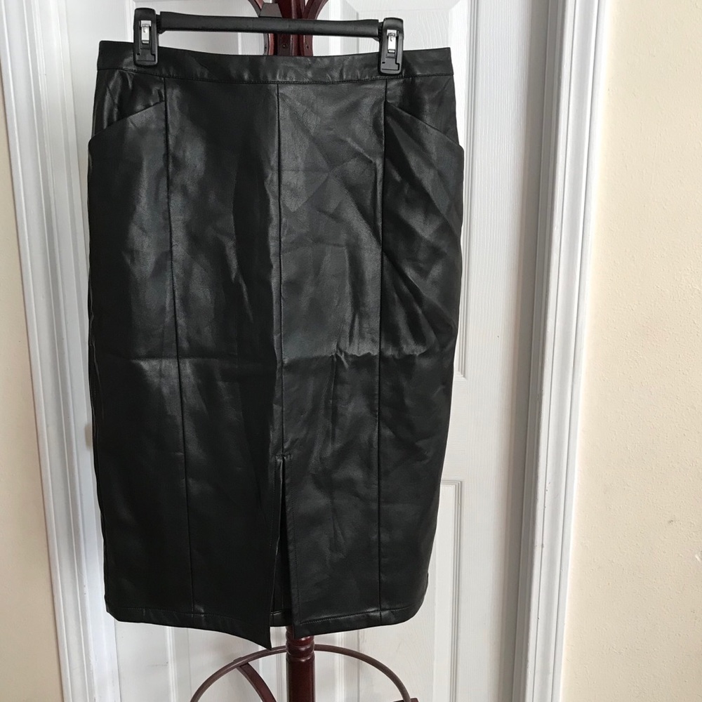 Leather like pencil skirt (NWOT)