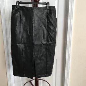 Leather like pencil skirt (NWOT)
