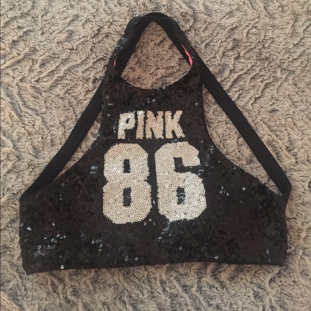 Limited Edition PINK Sequin Halter Crop