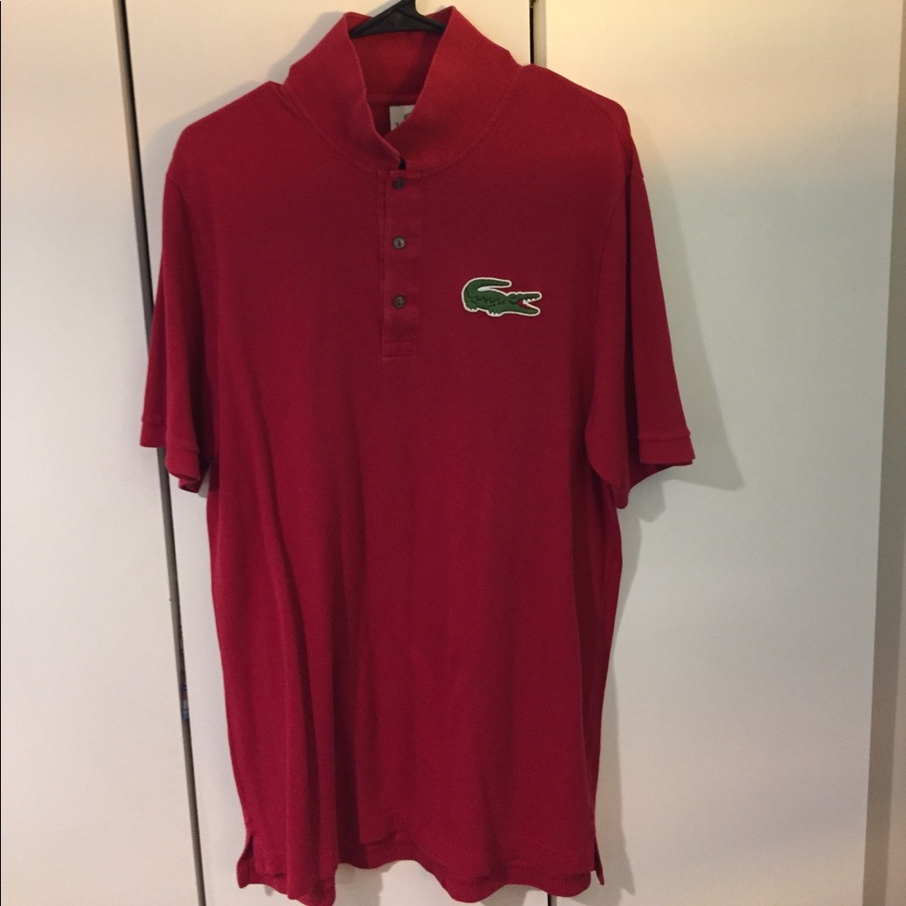 Lacoste Red Large Tall Long Big Gator Polo