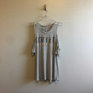 “Coffee please and thank you” cold-shoulder tee