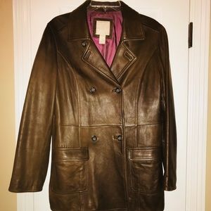 J Jill Brown soft leather jacket