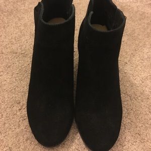 Sole Society, black booties, pre-owned, size 5.