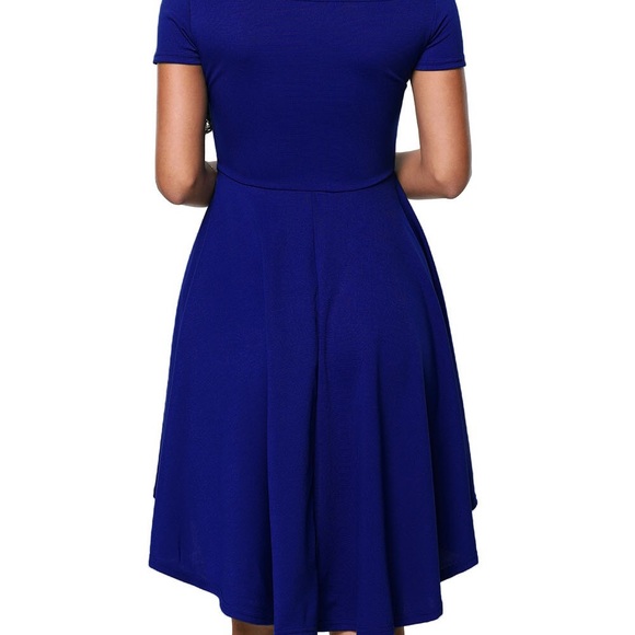 Restocked! Blue Elegant Skater Dress - Picture 3 of 5