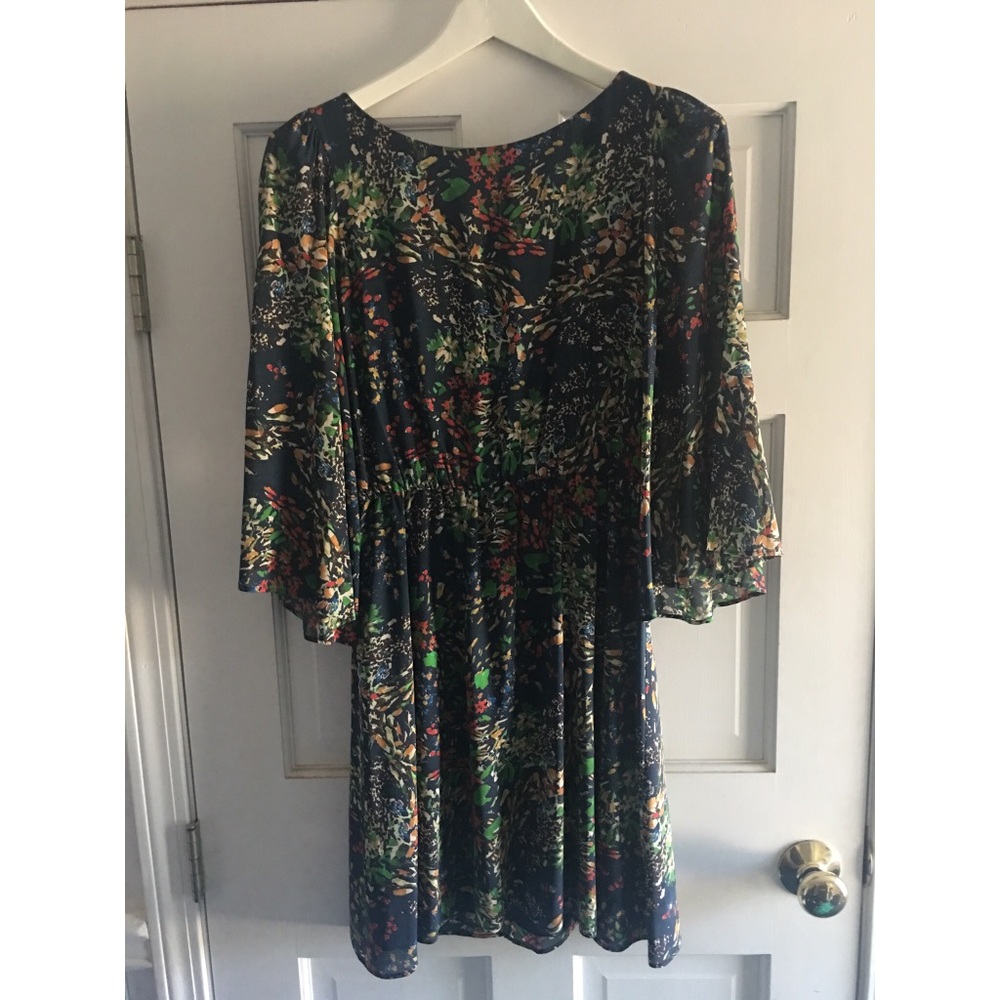 ALICE + OLIVIA - blue watercolor floral dress