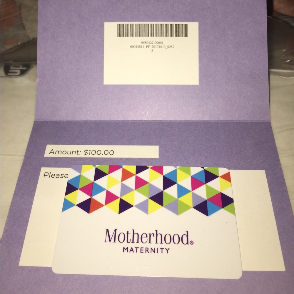 Motherhood Maternity Gift Card...$100 Value..New