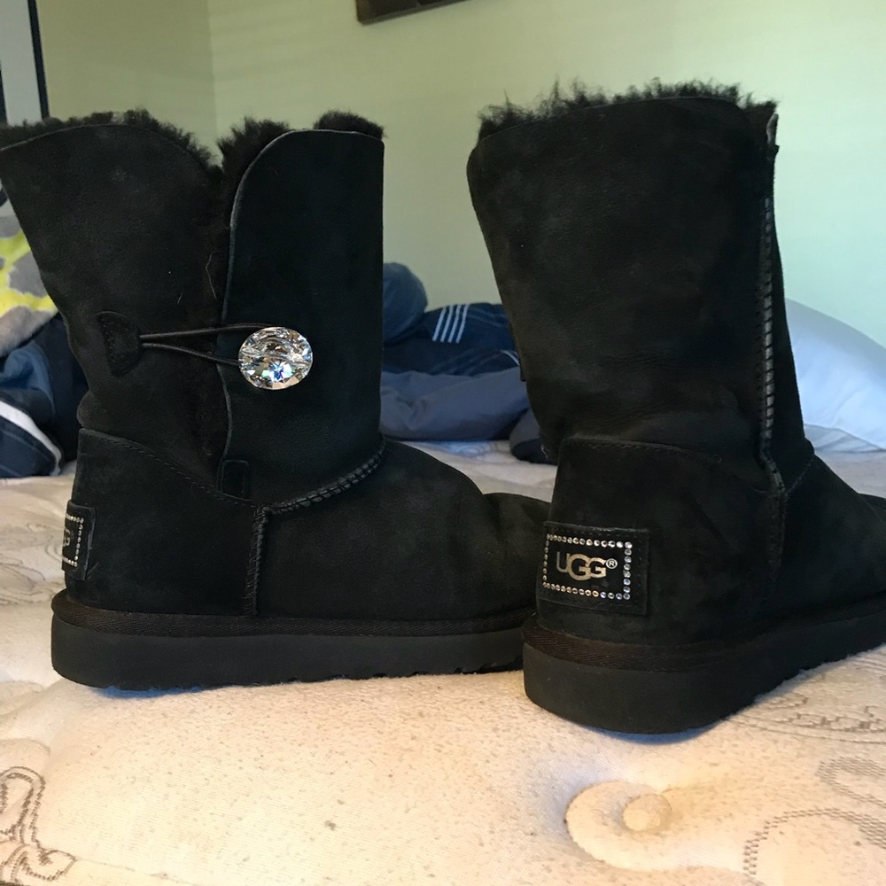 Black rhinestone uggs