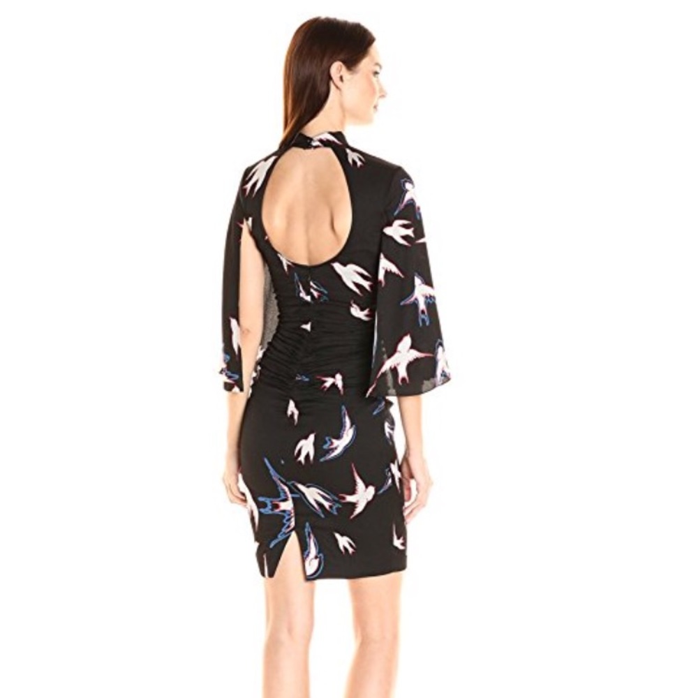 UNIQUE Tracy Reese backless long sleeved dress