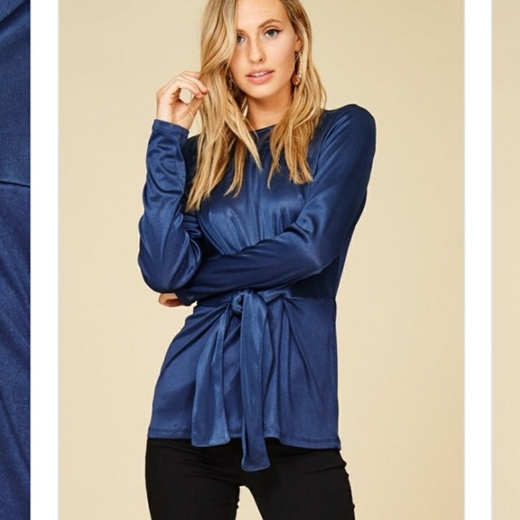 🎀 Beautiful Navy Tie on Waist - Picture 7 of 7