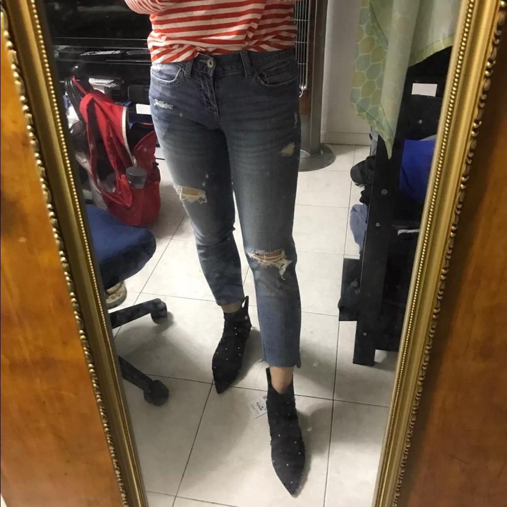 Cropped Boyfriend Skinny Jeans