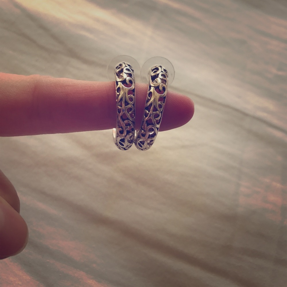 Silver hoop earrings