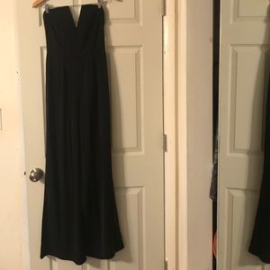 Black strapless jumpsuit