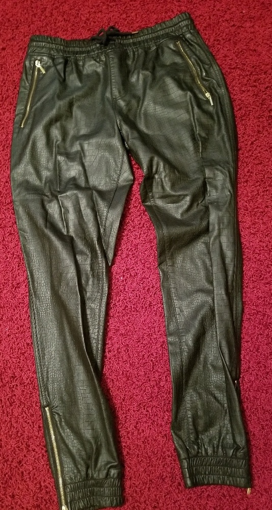 Leather joggers