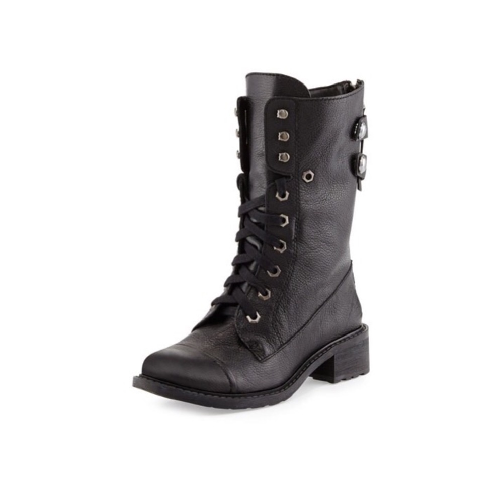 Sam Edelman Darwin Leather Combat Boot Size 8.5