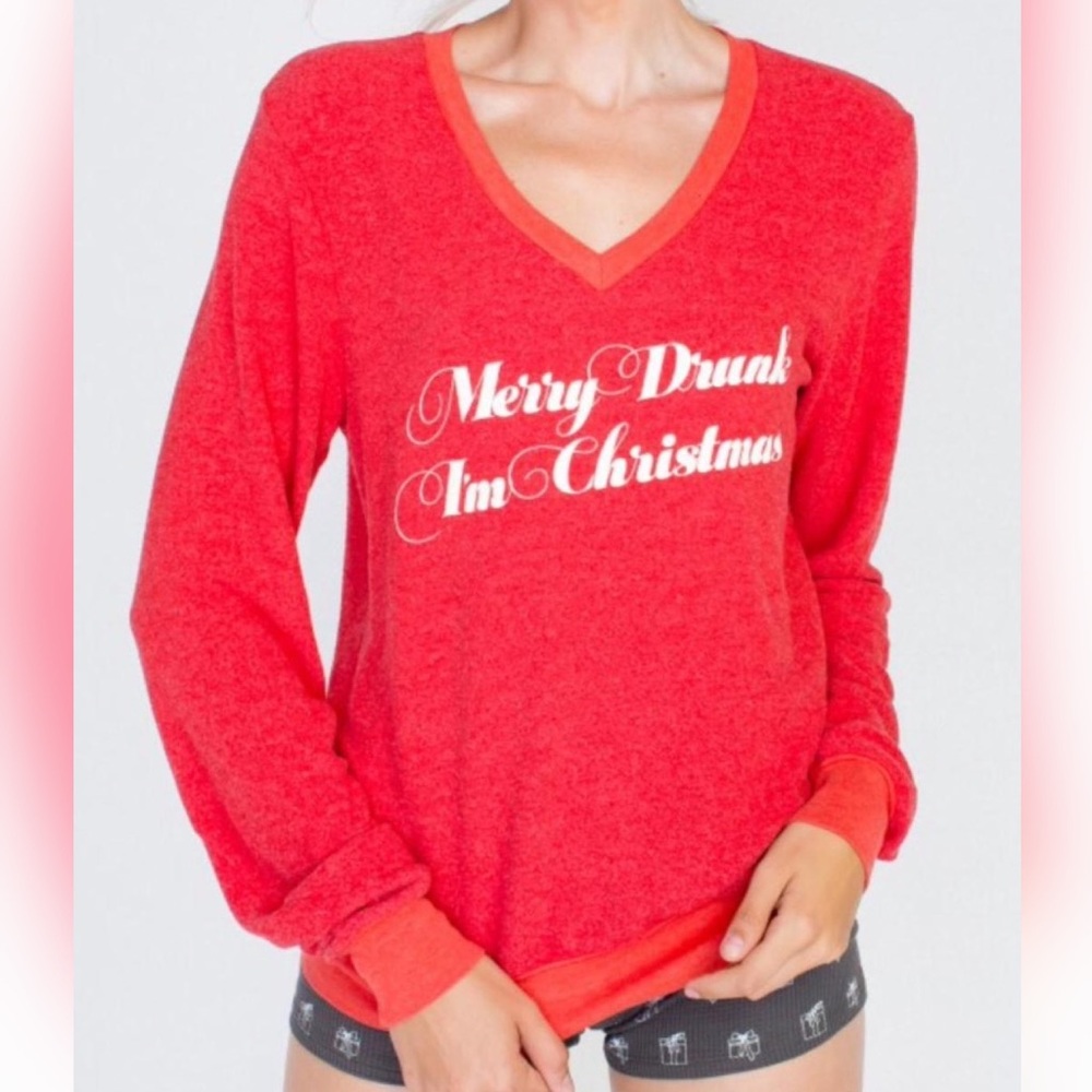 Wildfox CHRISTMAS Too Much Eggnog Holiday Jumper