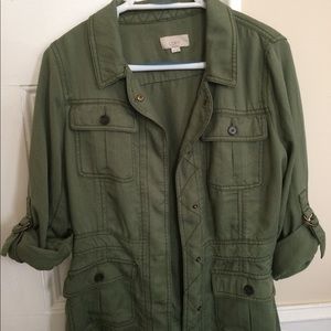 Olive green Loft light jacket Medium Petite