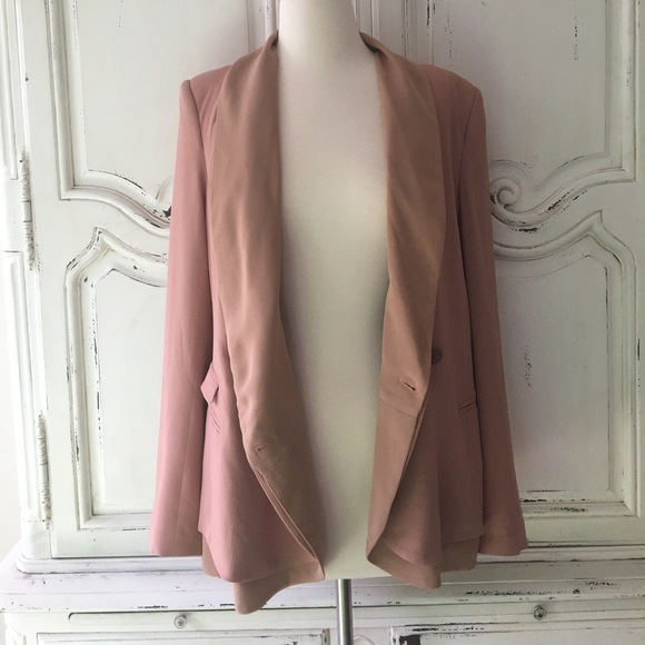 Patrizia Pepe Ash Pink Deep V Neck Blazer - Picture 5 of 7