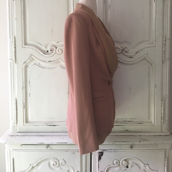 Patrizia Pepe Ash Pink Deep V Neck Blazer - Picture 3 of 7