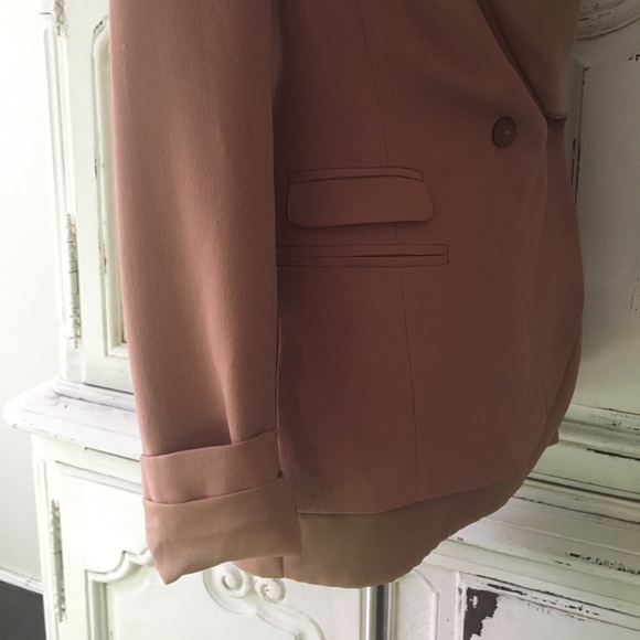 Patrizia Pepe Ash Pink Deep V Neck Blazer - Picture 6 of 7