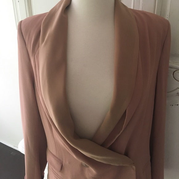 Patrizia Pepe Ash Pink Deep V Neck Blazer - Picture 4 of 7