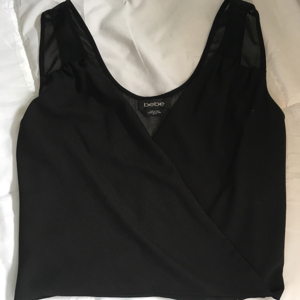 Bebe black crop top