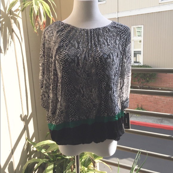 SOLD. Alfani Animal Print w/ Dolman Sleeves Blouse - Picture 2 of 5