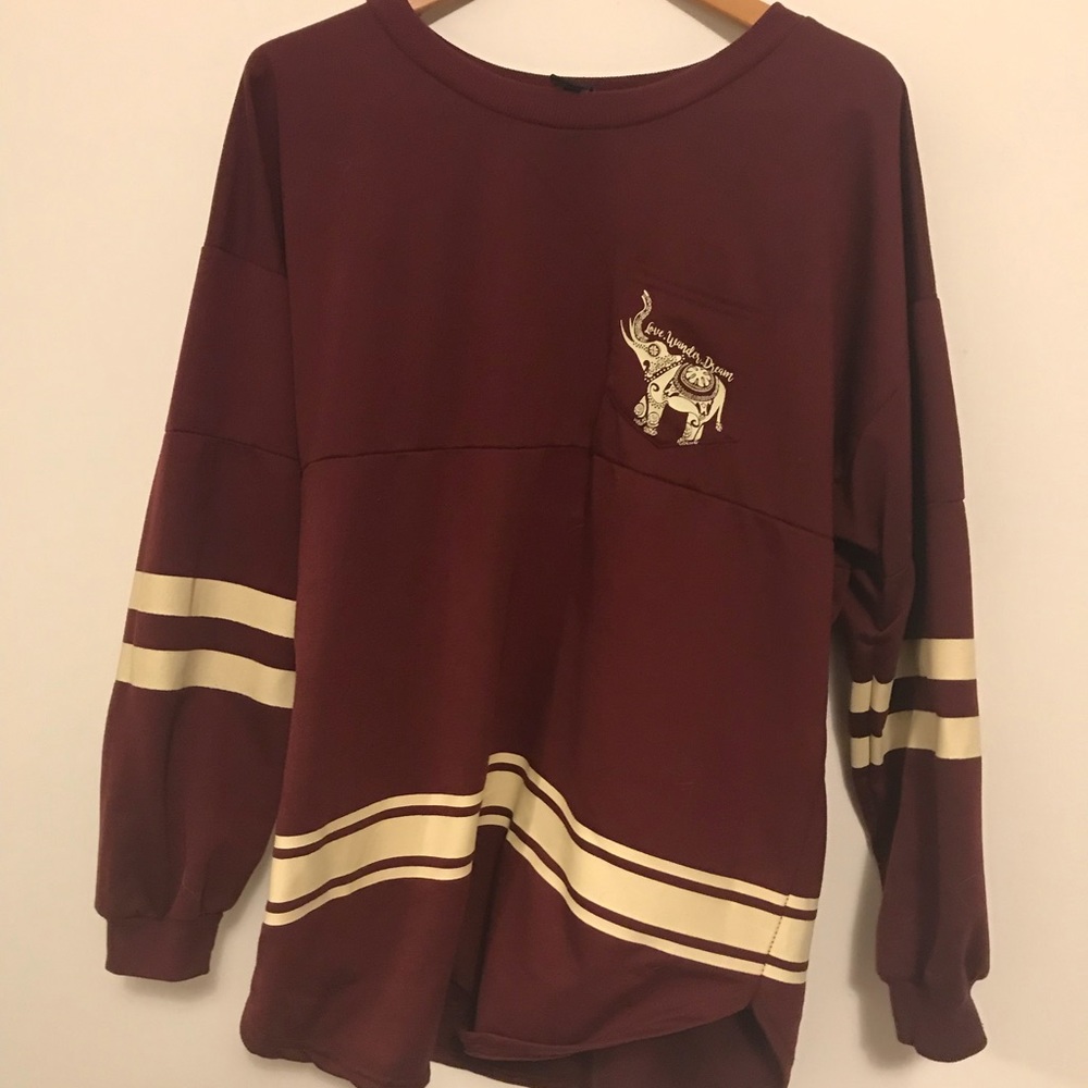 Maroon elephant shirt