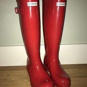 Hunter Original Tall Gloss Rainboots- like new!