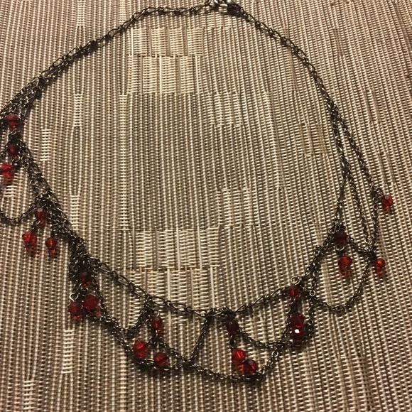 💍Vintage red bead choker style necklace - Picture 2 of 4
