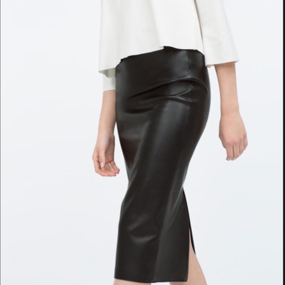 Vegan Leather Pencil Skirt