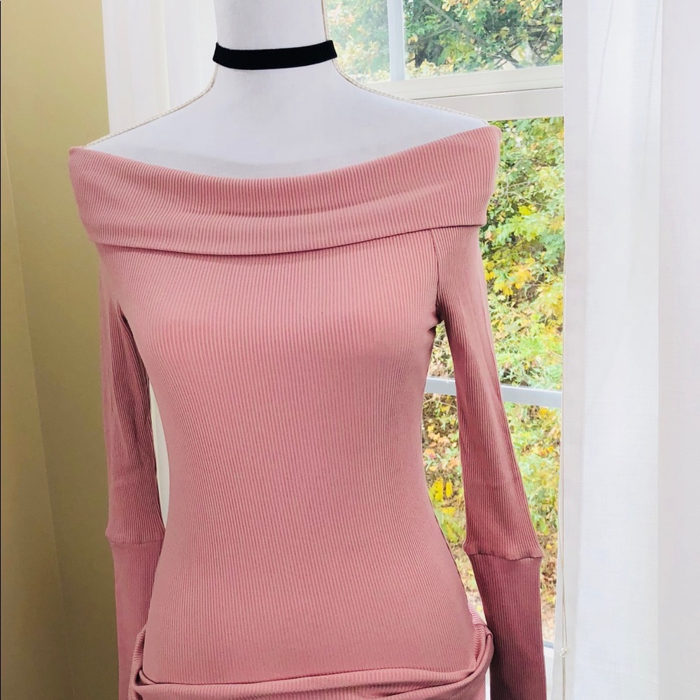NWT Dusty Rose Off Shoulder Long Sleeve Top - Picture 5 of 5