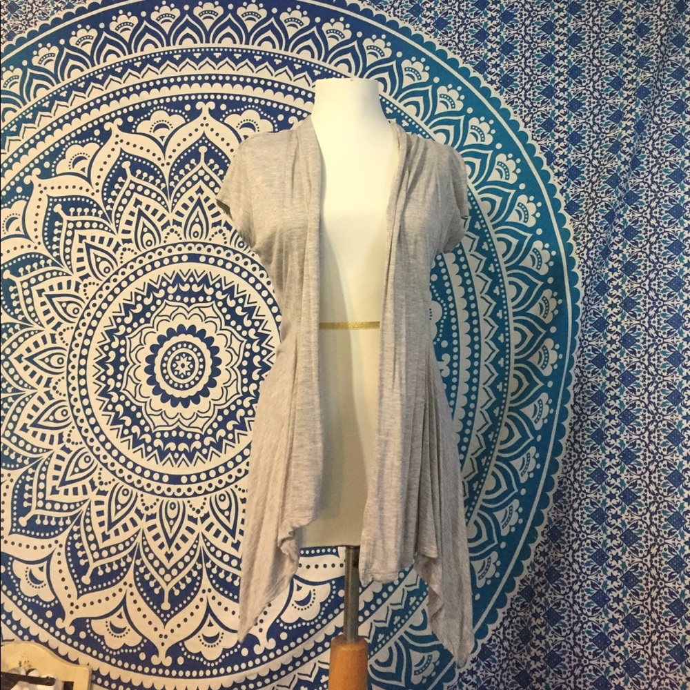 Light Weight Drape Sweater Gray Medium