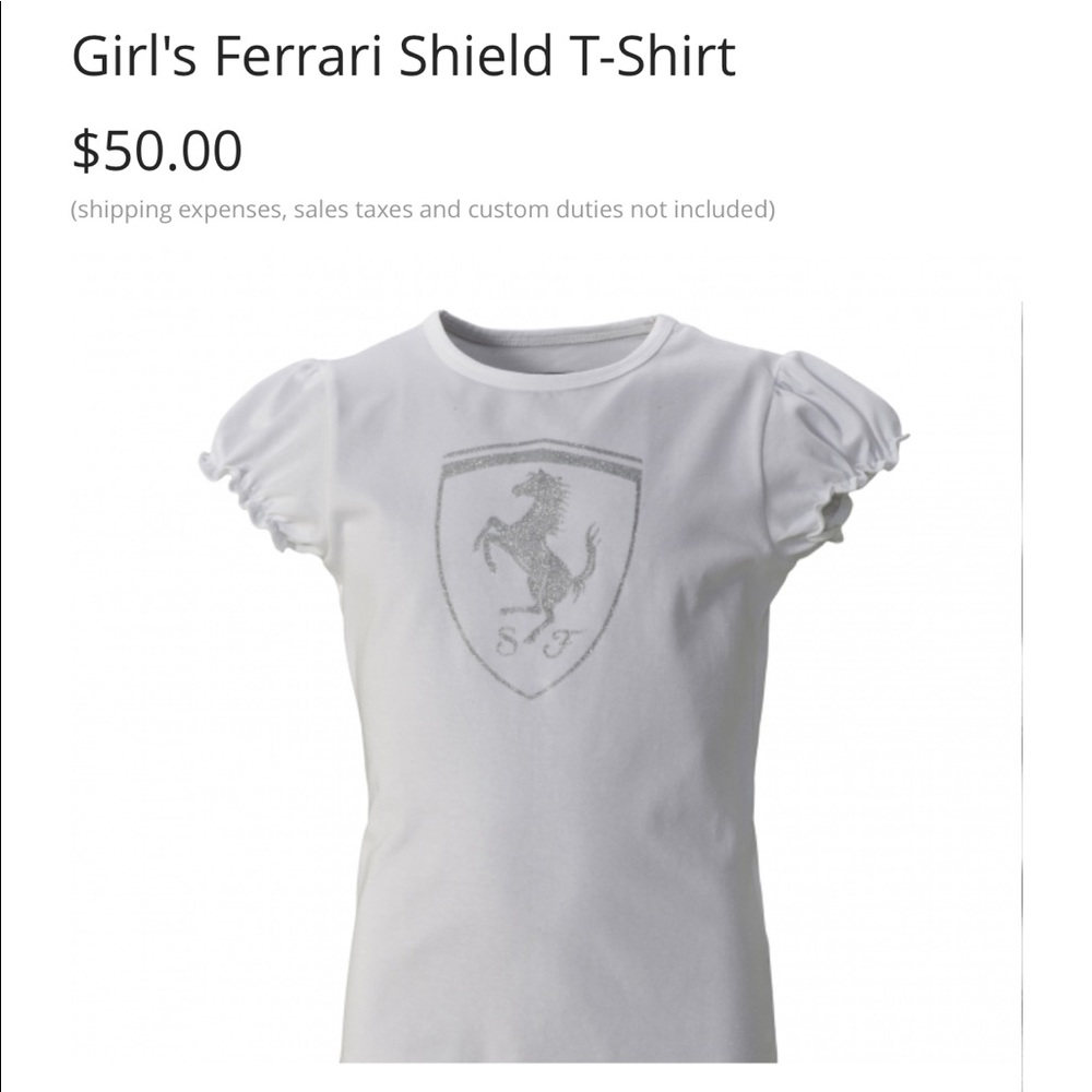 Ferrari girls 3/4Y shirt *NEW WITH TAGS**