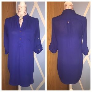 Royal blue casual dress shirt