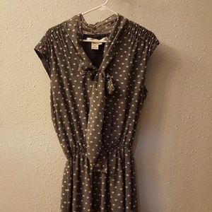 Navy blue and white polka dot mini dress