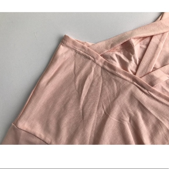 Pink Loose Fit Criss Cross Pullover Top - Picture 4 of 7