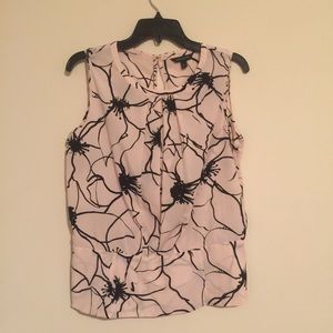 Banana Republic Blush w black sleeveless blouse