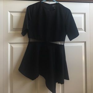 Black asymmetrical top from Nordstrom.