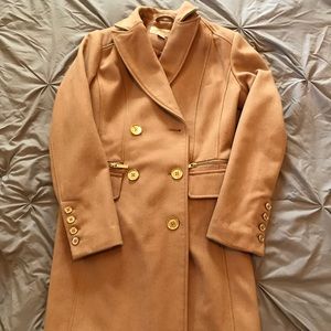 Camel Michael Kors wool trench coat