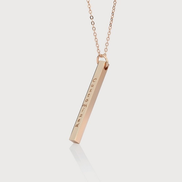 Personalized column necklace engraved both sides - Picture 2 of 3