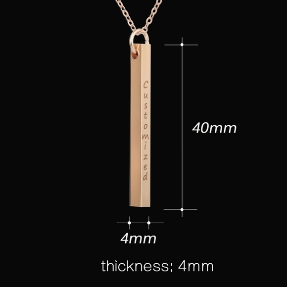 Personalized column necklace engraved both sides - Picture 3 of 3