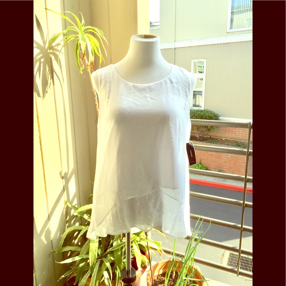 SOLD. Alfani Sleeveless Bright White blouse Medium