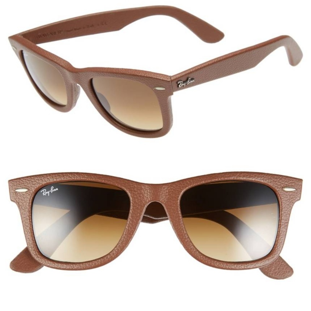 Ray-Ban 'Classic Wayfarer - Leather' 50mm RB2140