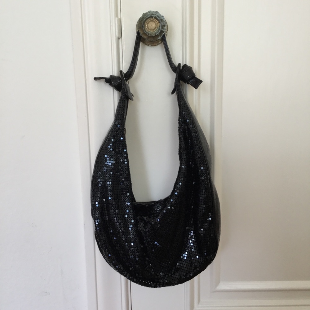 AUTH Jana Feifer Shimmery Black Mesh Handbag