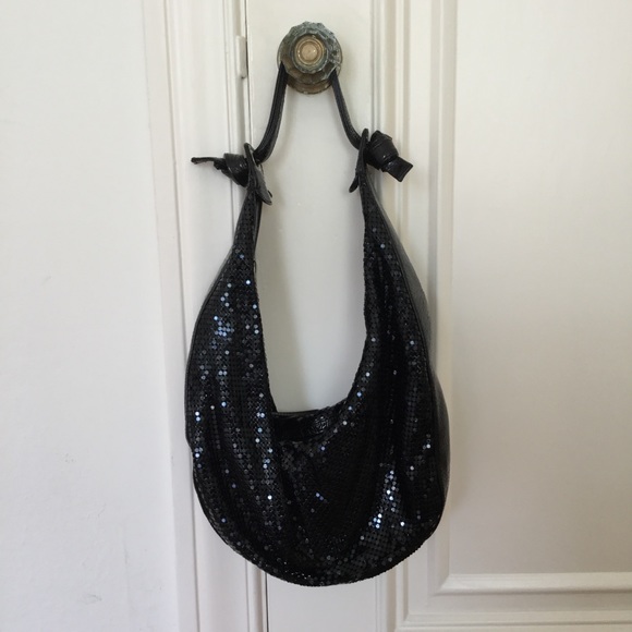 AUTH Jana Feifer Shimmery Black Mesh Handbag - Picture 1 of 2