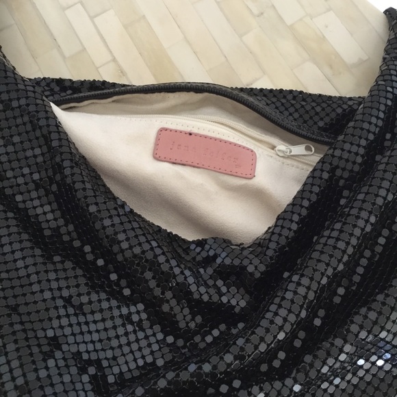 AUTH Jana Feifer Shimmery Black Mesh Handbag - Picture 2 of 2