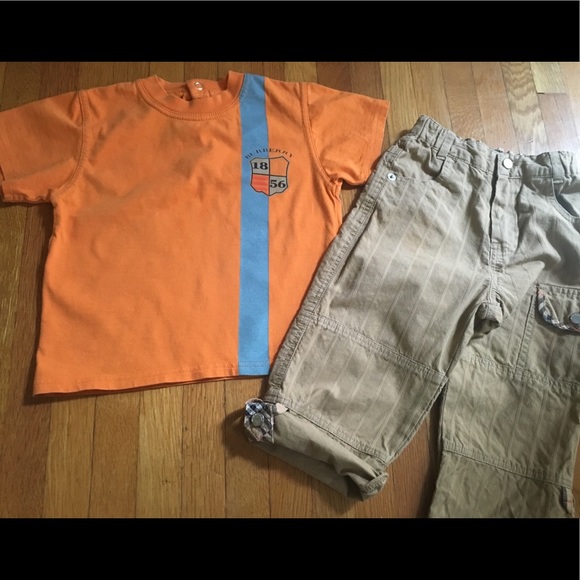 100% Authentic Burberry boys tee and pants sz 18m