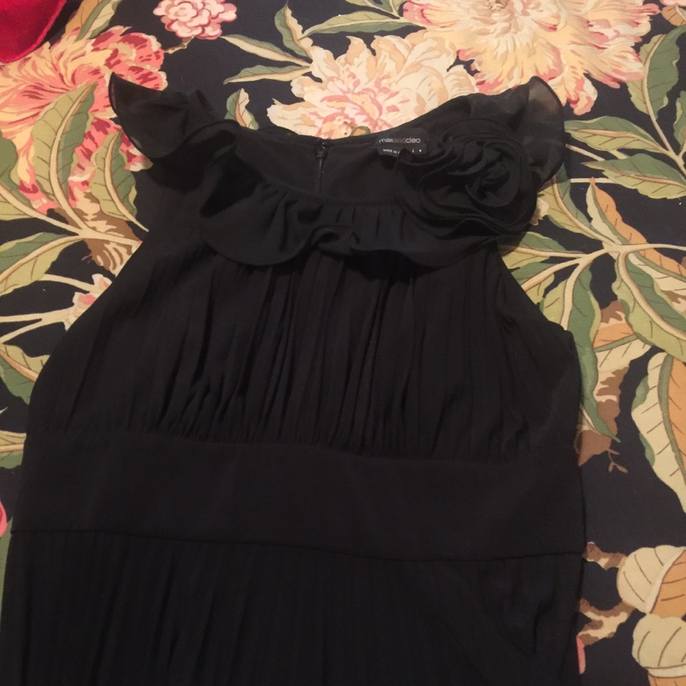 Black sleeveless cocktail dress